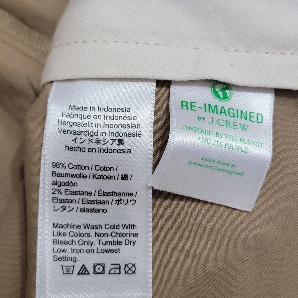 Vtg J. Crew Oarsman Mens Portsider Shorts 33 5" Inseam Khaki Tan Stretch Chino - Picture 7 of 9